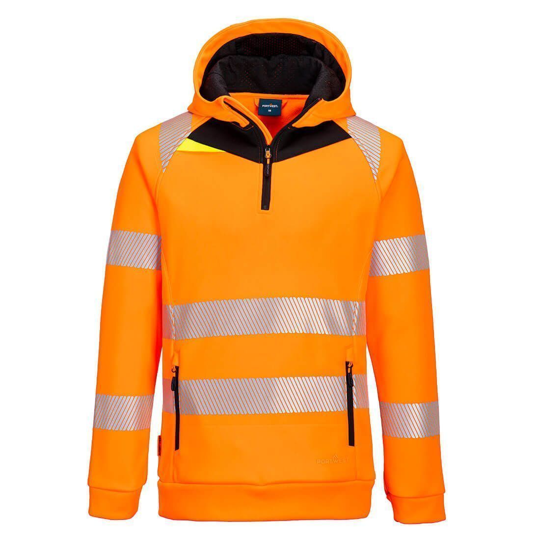 Sudadera con capucha DX4 Hi-Vis cremallera 1/4