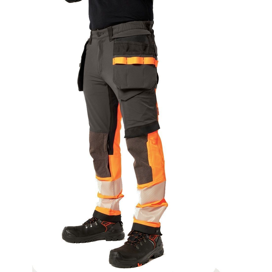 Pantalón elástico con bolsillos desmontables alta visibilidad Cl