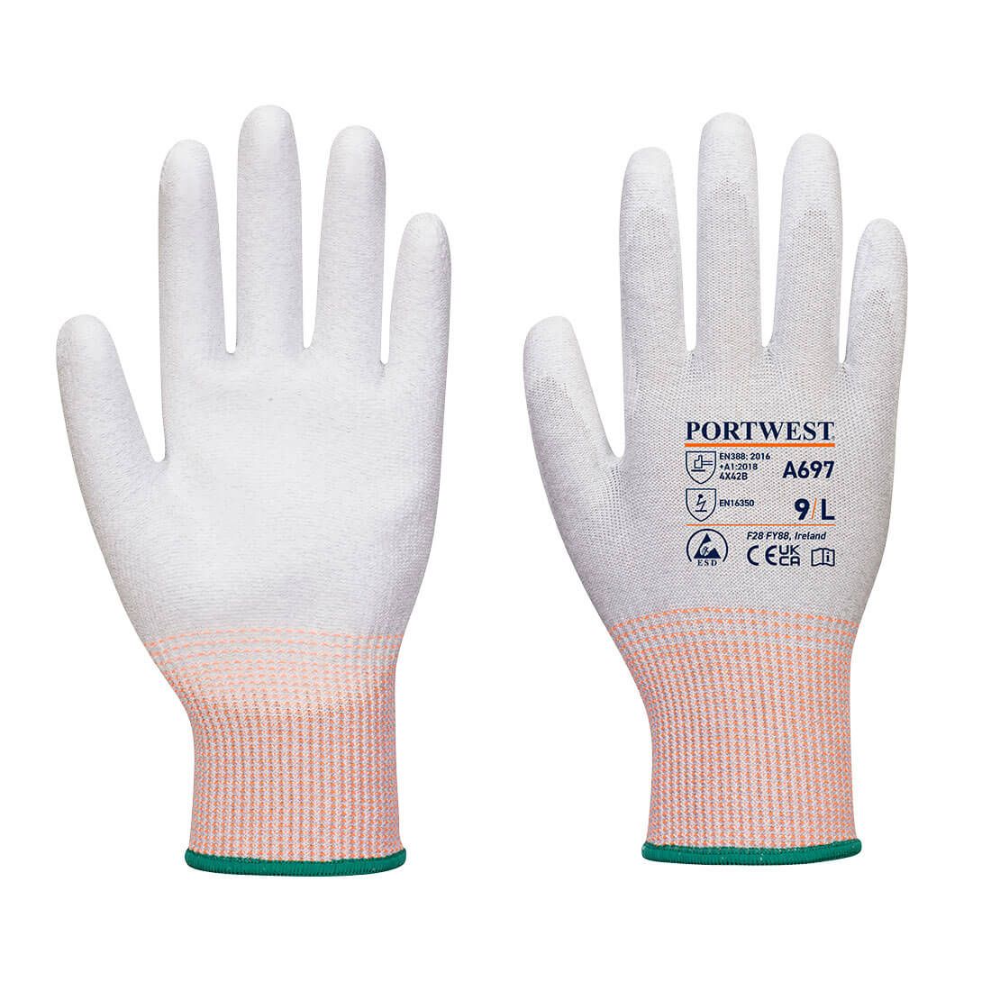 Guante LR13 ESD palma de PU (Pack 12 pares)
