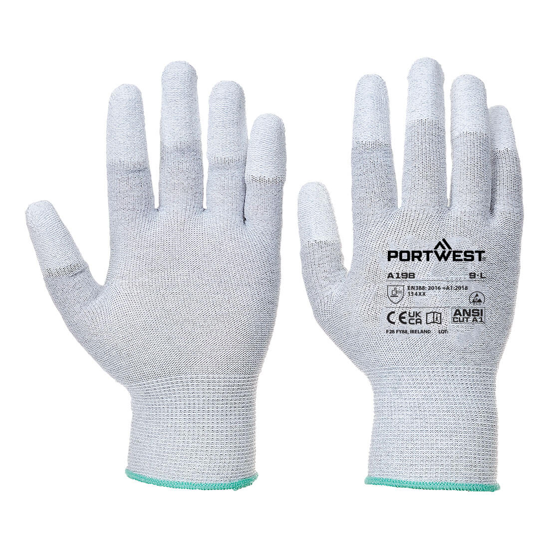 Guante antiestático puntas cubiertas de PU - Pack 12 pares 