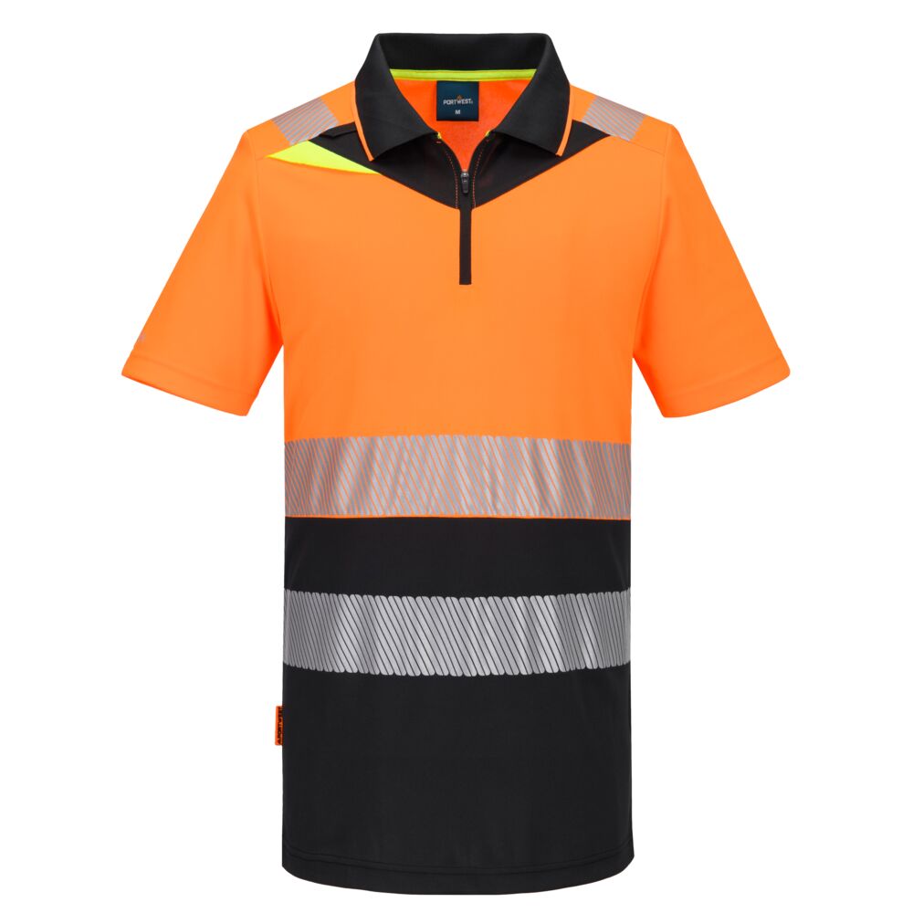 Polo de manga corta con cremallera Hi-Vis Clase 1 DX4