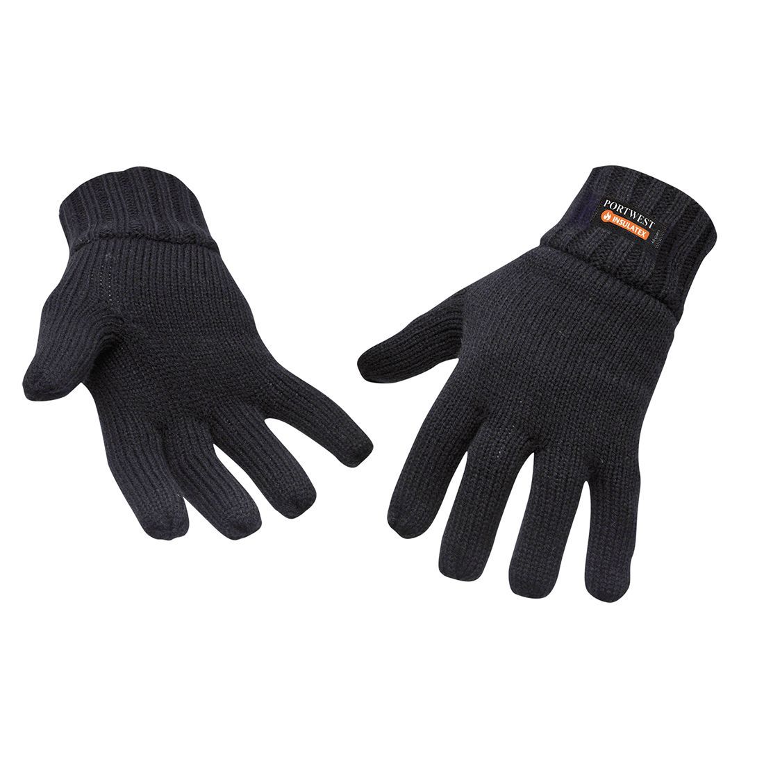 Guantes de punto con forro de Insulatex Negro